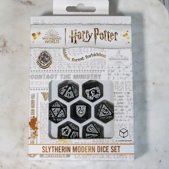 Harry Potter Slytherin Modern Dice Set green Harry Potter Set (7) Q-Workshop D&D - Picture 2 of 8